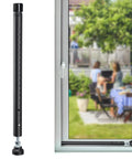 Sliding Door Security Bar 18 To 50 Inches Adjustable Window Security Bar With Rubber Tips installed in patio door