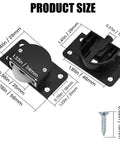 Black Wardrobe Sliding Door Wheel Kit with screws, includes 2 sets of pulleys and rails, shown with size measurements