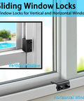 Close-up of 4 Pack Sliding Window Locks With Key For Vertical And Horizontal Sliding Windows And Doors Easy To Install