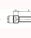 Technical diagram of ✝️ SNS-M3-12-SD NBK Black Socket Head Cap Screws - Small Head - 10-Pack - Made in Japan showing dimensions.