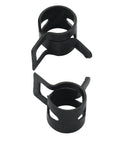 Close-up of 50 Pack Black Spring Band Hose Clamps Set Pliers Friendly Easy To Use 8.5 To 9.2 Mm OD Fit 65Mn Steel With Black Oxide Finish