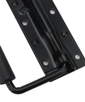 Close-up of black surface mount chest handle with rubber grip, part of 10 Pack Black Spring Loaded Case Handles Folding Surface Mount.