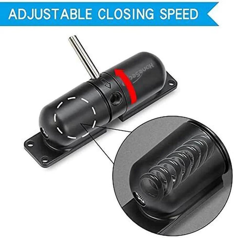 Safety Spring Door Closers, Adjustable Closing Hinge, Automatic Stopper Fire Rated, Convert Hinged Doors to Self Closing - Black.