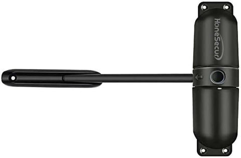 Safety Spring Door Closers, Adjustable Closing Hinge, Automatic Stopper Fire Rated, Convert Hinged Doors to Self Closing - Black, front view