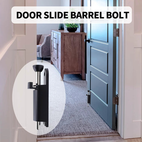 Spring Loaded Sliding Door Lock Black Heavy Duty Foot Operated Kick Lock Zinc Alloy for sliding and patio doors