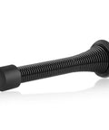 Black spring door stop with rubber bumper tip, 3-1/8 inches, part of the 12 Pack Black Spring Door Stops,3-1/8" Heavy Duty set.