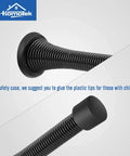Close-up of 12 Pack Black Spring Door Stops,3-1/8" Heavy Duty - Flexible Door Stopper with Low Mounted Black Rubber Bumper Tips