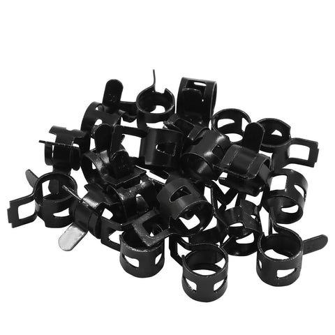 20 Pcs 5/16 Inch ID Spring Band Type Clamps 8mm Fuel Hose Clamps Fasteners Black