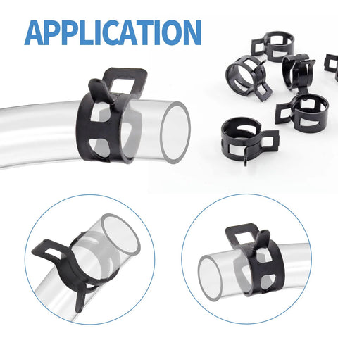 Fifty Pcs Three Eighths Inch Spring Band Hose Clamps 10mm Inner Diameter Fits 10.5 To 11.2mm Hose Outer Diameter