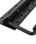 10 Pack Black Spring Loaded Case Handles Folding Surface Mount Chest Handles With Rubber Grip For Flight Cases And Cabinets 124 By 80 Millimeter Durable Iron Construction Rust Resistant Finish Indoor And Outdoor Use