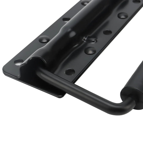 10 Pack Black Spring Loaded Case Handles Folding Surface Mount Chest Handles With Rubber Grip For Flight Cases And Cabinets 124 By 80 Millimeter Durable Iron Construction Rust Resistant Finish Indoor And Outdoor Use