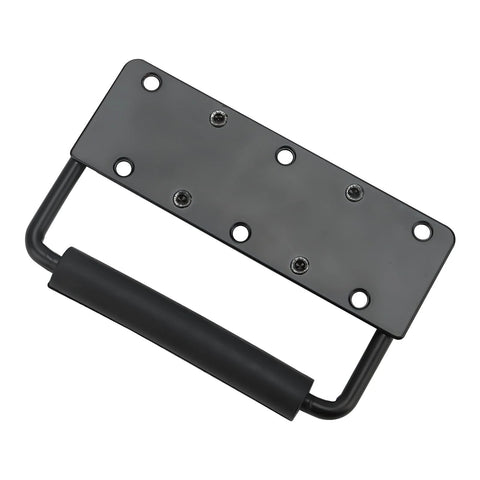 10 Pack Black Spring Loaded Case Handles Folding Surface Mount Chest Handles With Rubber Grip For Flight Cases And Cabinets 124 By 80 Millimeter Durable Iron Construction Rust Resistant Finish Indoor And Outdoor Use