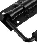 Close-up of Spring Loaded Handle Set 4.9 Inch Heavy Duty Surface Mount Chest Handles with rubber grip and rust-resistant black coating.