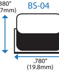 Diagram of Self Adhesive Bumper Feet 0.780 In By 0.380 In Black Square Polyurethane Pads For Industrial Surface Protection 25 Pack BS04