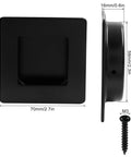 Two Pack Two And Three Quarter Inch Square Sliding Cabinet Finger Pulls In Stainless Steel Recessed Flush Pocket Pulls Black Finish
