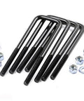 Heavy-duty square U-bolt kit secures your suspension in rugged conditions with a corrosion-resistant black e-coated finish for lasting durability on and off the trail, perfect for custom setups and a four-pack