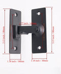 Barn Door Lock Set With 90 Degree Black Stainless Steel Sliding Latch and Right Angle Lock Flip Door Buckle, installed view