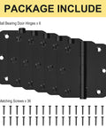 Package contents showing 6 Pack 3.5 Inch Heavy Duty Stainless Steel Ball Bearing Door Hinges and 36 screws.