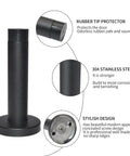Heavy Duty 3.5 Inch Door Stop Built Tough As Nails From Stainless Steel 304 With Rubber Tip Bumper Wall Mounted Door Holder