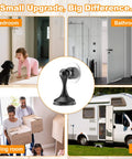 Magnetic Door Stoppers 2 Pack, Stainless Steel Door Stops in various home settings, demonstrating use in different rooms and RVs.