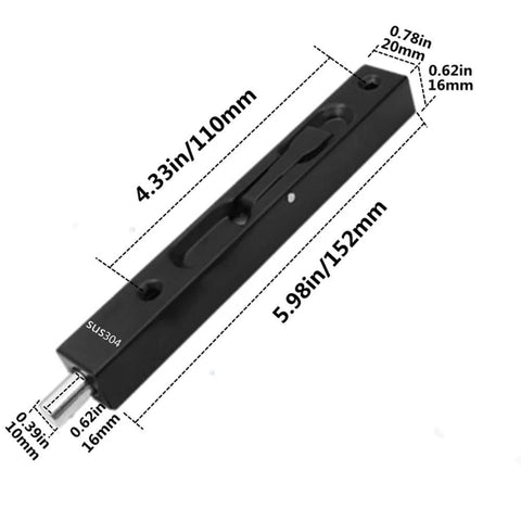 Hidden Latch And Bolt Set In 304 Stainless Steel For Security Doors 6 Inch Bolt Latch With Double Door Lever Action Flush Bolt