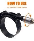 2 Pack 3.5 Inch Stainless Steel T Bolt Hose Clamps 95 To 103mm Clamp Range For 3.5 Inch Hose showing adjustment mechanism