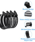 2.5 Inch Stainless Steel Worm Gear Hose Clamp Set of 4 Premium 304 Stainless Steel Corrosion Resistant Adjustable 40 to 63mm