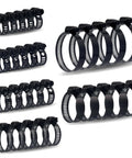 30 Pieces Black Hose Clamps Set With 6 To 51 Millimeters Adjustable Range 304 Stainless Steel Worm Gear Hose Clamps Assortment Kit Six Sizes For Plumbing Automotive And Mechanical Applications displayed in various sizes.