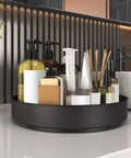 Stainless Steel Lazy Susan Turntable For Pantry Cabinet And Kitchen Organization, 7.5 Inch Spinning Rack For Spices, Snacks, And Bathroom Storage, Black Finish, Rustproof 304 Stainless Steel With Rimmed Edge To Prevent Slips, used for bathroom toiletries display