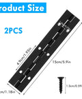 2 Pack 6 Inch Stainless Steel Piano Hinges With Screws Heavy Duty Black Cabinet Hinge for Doors and Pianos