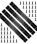 4 Pack 12 Inch Black Stainless Steel Continuous Piano Hinges For Cabinet Doors Woodworking Furniture with 48 screws displayed