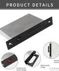 Recessed Finger Flush Pulls With Edge Pull For Pocket Doors And Sliding Closets, Rustproof Stainless Steel Door Handles For Barn Doors, Black Finish, 4.72 Inch