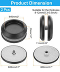 Round Glass Shower Door Handles Back-To-Back In 304 Stainless Steel Black, 2-Pack, dimensions shown suitable for 8-12mm glass