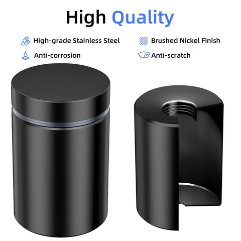 Standoff Screws Three Quarters Inch Diameter By One Inch Length Stainless Steel Black with anti-corrosion features displayed