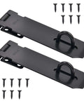 Two Pack 5 Inch Door Hasp Latch Locks 304 Stainless Steel Beefed Up Heavy Duty Gate Hinge Lock With Screws Black Finish
