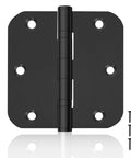 6 Pack 3.5 Inch Heavy Duty Stainless Steel Ball Bearing Door Hinges Non Removable Pin With 5/8 Inch Rounded Corners For Interior And Exterior Doors Black