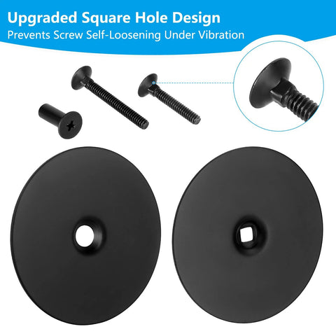 Premium stainless steel door hole cover plates with screws, entry doors tamper guard, conceal unused deadbolt hardware, enhances security.