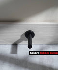 Door Stopper Black, 304 Stainless Steel Thicken 1mm Sound Dampening Door Stop Bumper Wall Protetor 2 Pack installed view