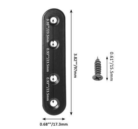 ✝️ 8 Sets 4 Inch Stainless Steel Flat Plate Straight Bracket Flat Metal Brace Bracket, 100mm Metal Brackets Mending Repair Plate Brace with Screws for Wood Straight Brace (Black) designed for smooth motion and stable alignment in automation and