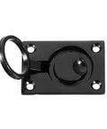 2 Pack Flush Ring Pulls Stainless Steel Rectangle Recessed Door Pull With Screws Black Finish for furniture and boats close-up