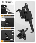 Stainless Steel Gate Hardware Kit With Self Closing Hinges And Latch for Vinyl and Wood Fences, black powder coat detail view