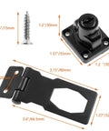 Two Pack 2.5 Inch Hasp Lock With Keys Flat Black Stainless Steel Cabinet Latch Concealed Screws Twist Knob Keyed Locking