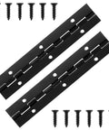 2 Pack 6 Inch Stainless Steel Piano Hinges With Screws Heavy Duty Black Cabinet Hinge For Cabinets Doors Windows Boats And Pianos