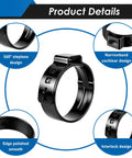 250 Pack Hose Clamp Kit With 14 Sizes 5.3 To 33.1 Mm Single Ear Stainless Steel 304 Black Finish product details overview