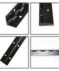 4 Pack 12 Inch Black Stainless Steel Continuous Piano Hinges For Cabinet Doors Woodworking Furniture close-up view
