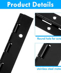 2 Pack 6 Inch Stainless Steel Piano Hinges With Screws Heavy Duty Black Cabinet Hinge For Cabinets Doors Windows Boats And Pianos Rust Resistant