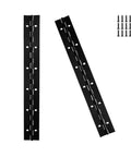 2-Pack 12-Inch Black Stainless Steel Heavy Duty Continuous And Piano Hinges, 2-Inch Open Width, Pre-Drilled Holes, with screws