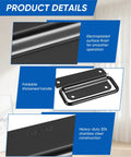 Stainless Steel Wardrobe And Cabinet Pull Handle in Black Finish showing electroplated surface and foldable design for garages and outdoor use.