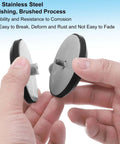 Hands holding Round Glass Shower Door Handles Back-To-Back In 304 Stainless Steel Black, showing screw fixing mechanism.