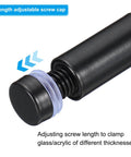 Close-up of 16 Pack Stainless Steel Sign Standoff Screws 1/2 X 2 Inch Black Wall Mounting Hardware with adjustable screw cap